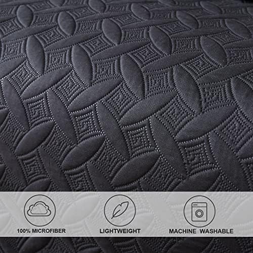 Hailea 3-Piece Black Daybed Cover Twin Size Set