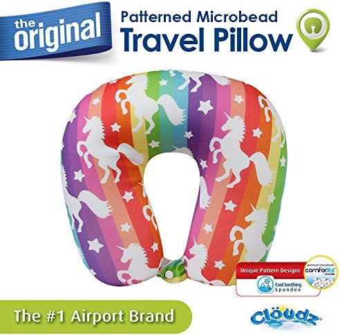 Cloudz Patterned Microbead Travel Pillow - Unicorn