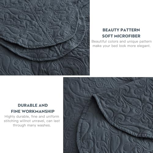 Blythease Oversized King Bedspread Set 5 Piece Paisley Pattern Reversible Lightweight