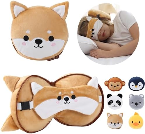ecoZen Lifestyle Travel Pillow Set - Dog Design for Kids