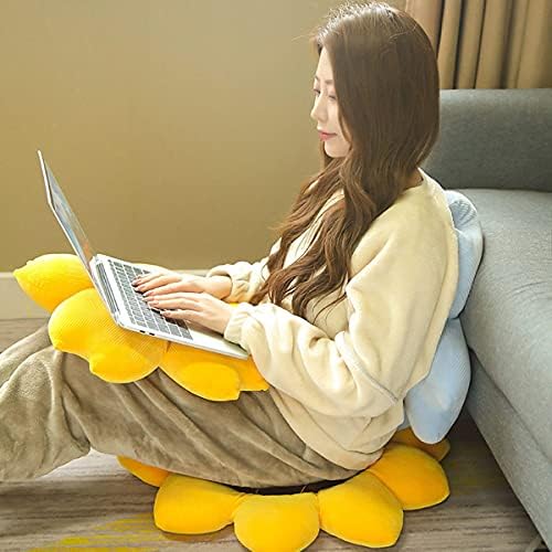 LEVINIS Yellow Sunflower Reversible Throw Pillow