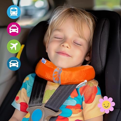 Trunki Kids Travel Neck Pillow with Chin Rest Mylo Monkey Orange
