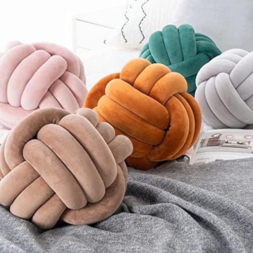 Uvvyui 11 Inch Soft Velvet Knot Ball Pillow
