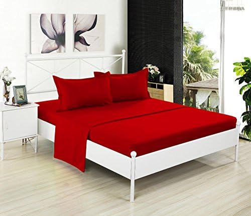 Ultra Soft Microfiber Queen Fitted Sheets 2-Pack Red 1