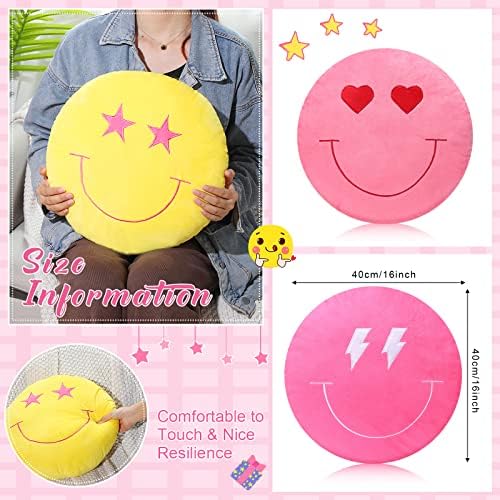 3 Pcs 16 Inch Emoticon Cushion Plush Pillow with Embroidery