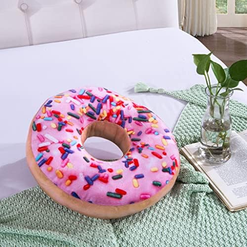 HYSEAS 14 Inch Pink Donut Throw Pillow 2 Pack