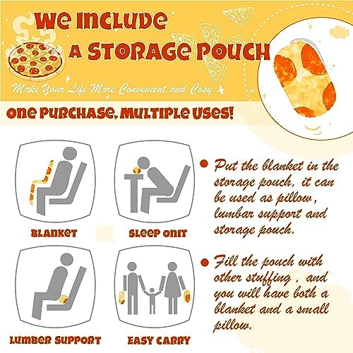 Bnuitland Pizza Funny Flannel Throw Blanket