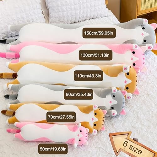Somao Long Cat Plush Pillow - Soft Hugging Pillow for Kids and Adults