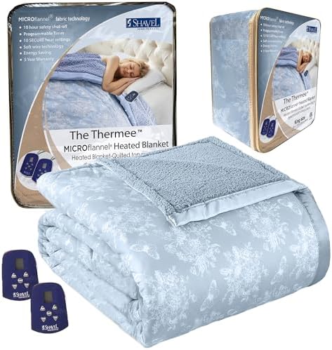 Thermee Micro Flannel Heated Blanket with Sherpa Back 1