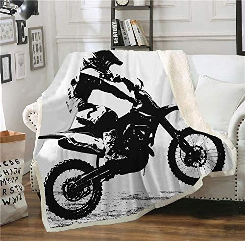 SHOMPE Dirt Bike Throw Blanket 50x60 Inches