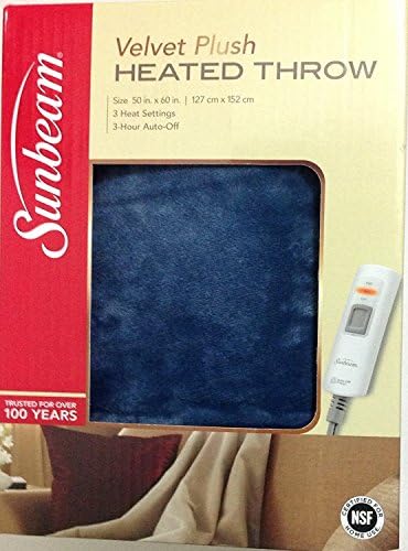 Sunbeam Plush Electric Heated Throw with 3 Heat Settings