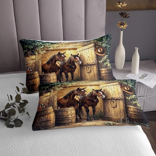 Castle Fairy 3D Horse Bedspread Queen Size 3Pcs Set