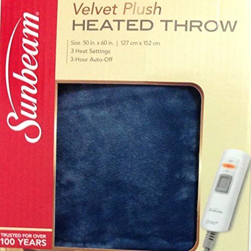Sunbeam Plush Electric Heated Throw with 3 Heat Settings