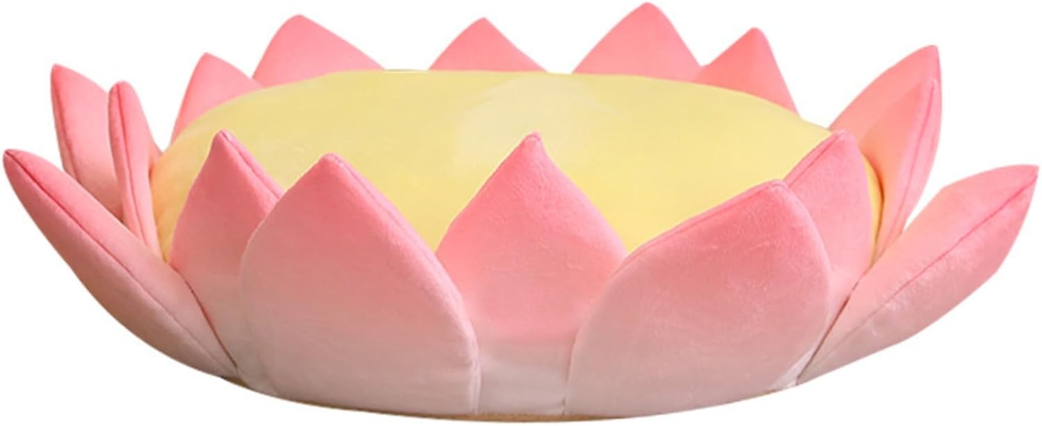 Lotus Flower Shaped Plush Throw Pillow for Home Decor