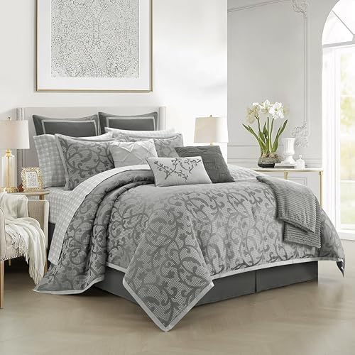 Grand Avenue Grey Paisley Comforter Set