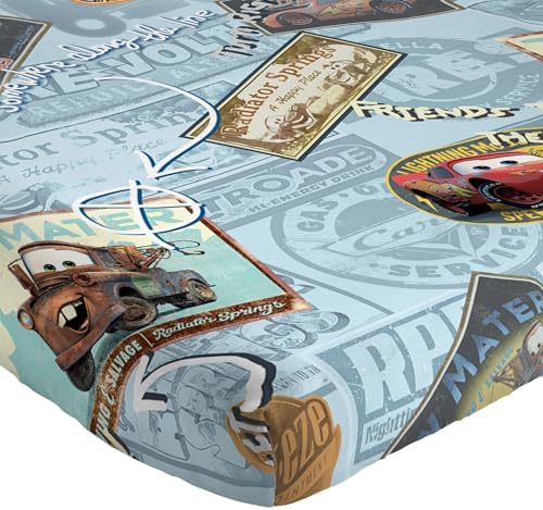 Jay Franco Disney Pixar Cars Tune Up Blue Gray 4 Piece Sheet Set