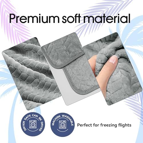 Proglobe Travel Blanket and Pillow - Ultra Soft Fleece for Airplane Car Camping