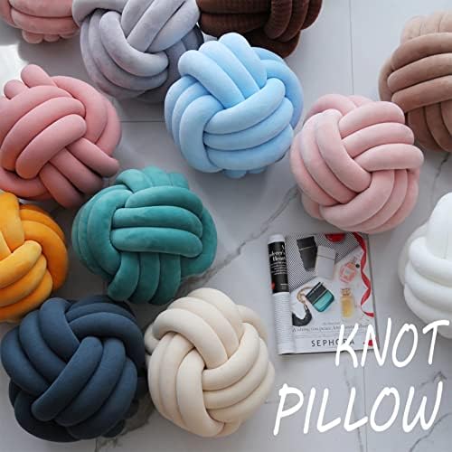Uvvyui 11 Inch Soft Velvet Knot Ball Pillow