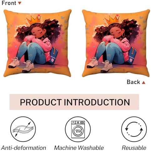 SARA NELL Black Princess Pillowcase 18x18 Inch