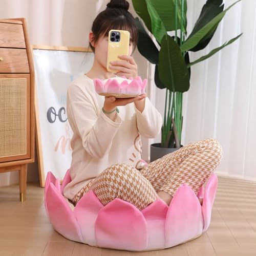 Lotus Flower Shaped Plush Throw Pillow for Home Decor