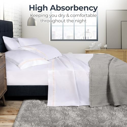 BLUENILEMILLS Egyptian Cotton Embroidered Pillowcase Set 2 Pack