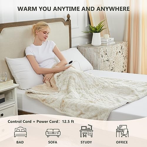 Homemate Heated Throw Blanket - 50x60 Electric 10 Heat Levels Auto-Off