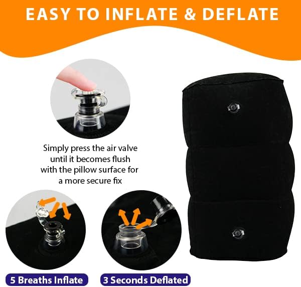 Skyrest Inflatable Foot Rest Travel Pillow - 2 Pack Adjustable Comfort