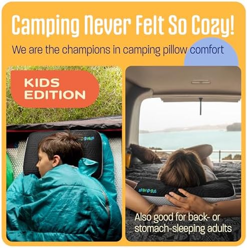 Kids Camping Pillow Memory Foam 10x16 Inches