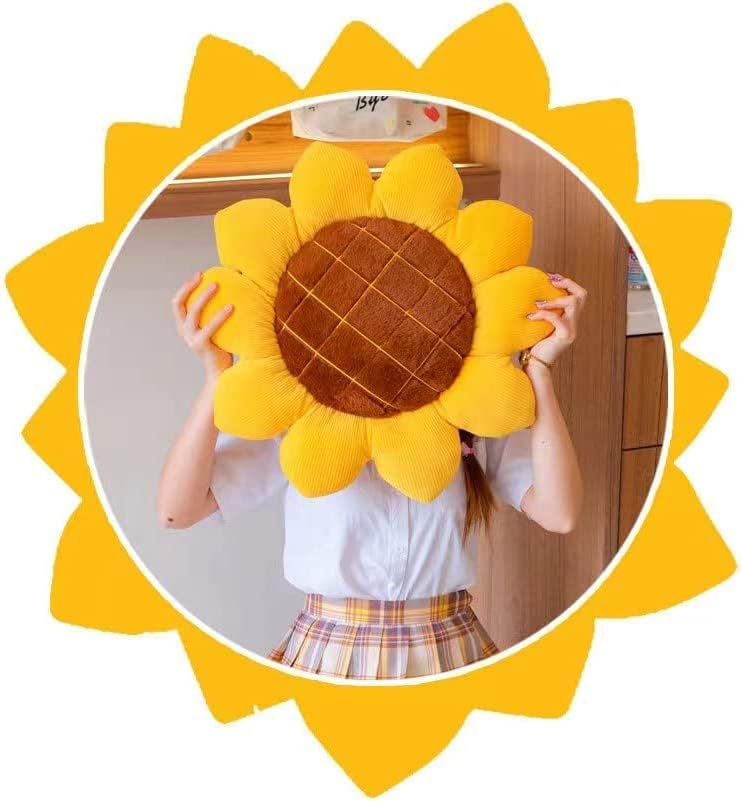 Yellow Sunflower Cushion Mat Reversible Decorative Pillow
