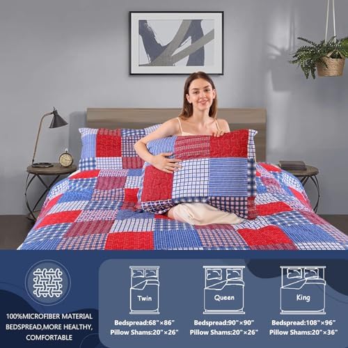 Jessy Home Plaid Quilt Set Twin Bedspread