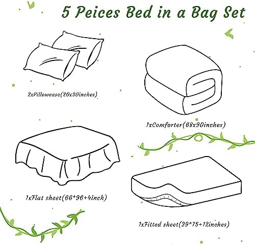 NTBAY Light Purple Twin Bed in a Bag Set