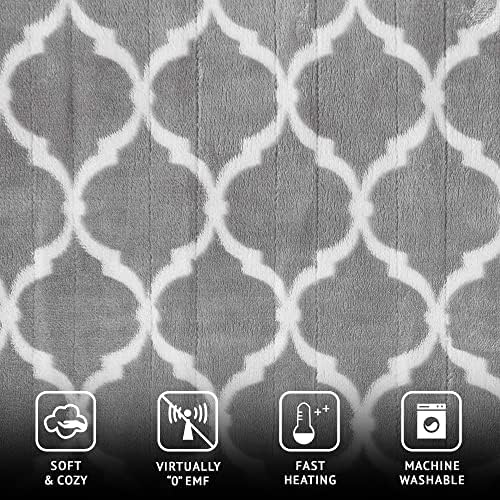 Beautyrest Ogee Printed Plush Electric Throw Blanket