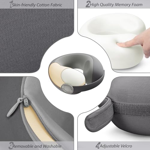 UrnexTour Kids Travel Pillow with Memory Foam and Washable Cover