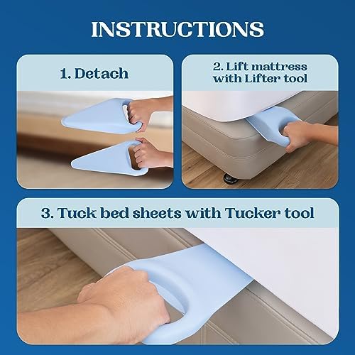FeelAtHome Bed LIFTucker 2in1 Mattress Lifter Sheet Tuck Tool