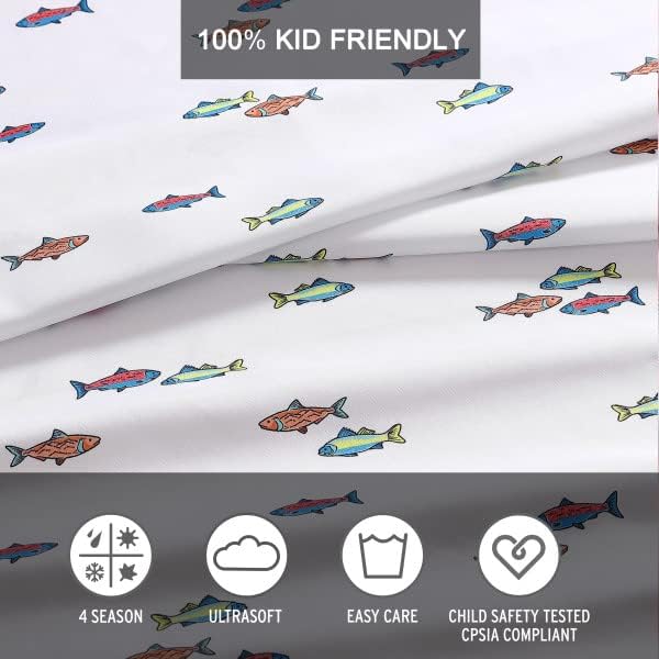 Eddie Bauer Kids Twin XL Sheet Set - Stain Resistant and Safe