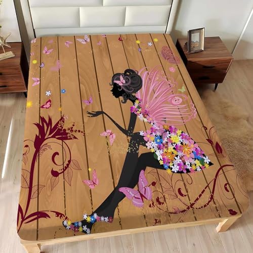 OIHVIM Girls Twin XL Floral Fitted Bed Sheet