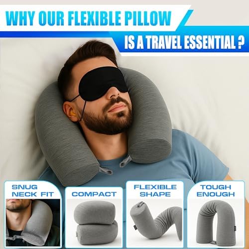 Point2Points Memory Foam Travel Pillow for Airplanes