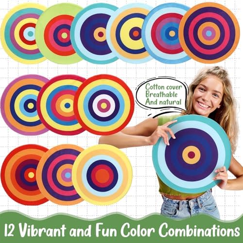 12 Pcs Rainbow Round Floor Cushions for Kids Classroom