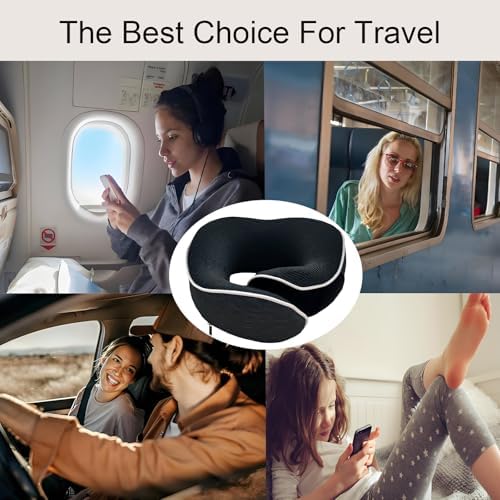 Pixxis Neck Travel Pillow Memory Foam for Airplane Home Use