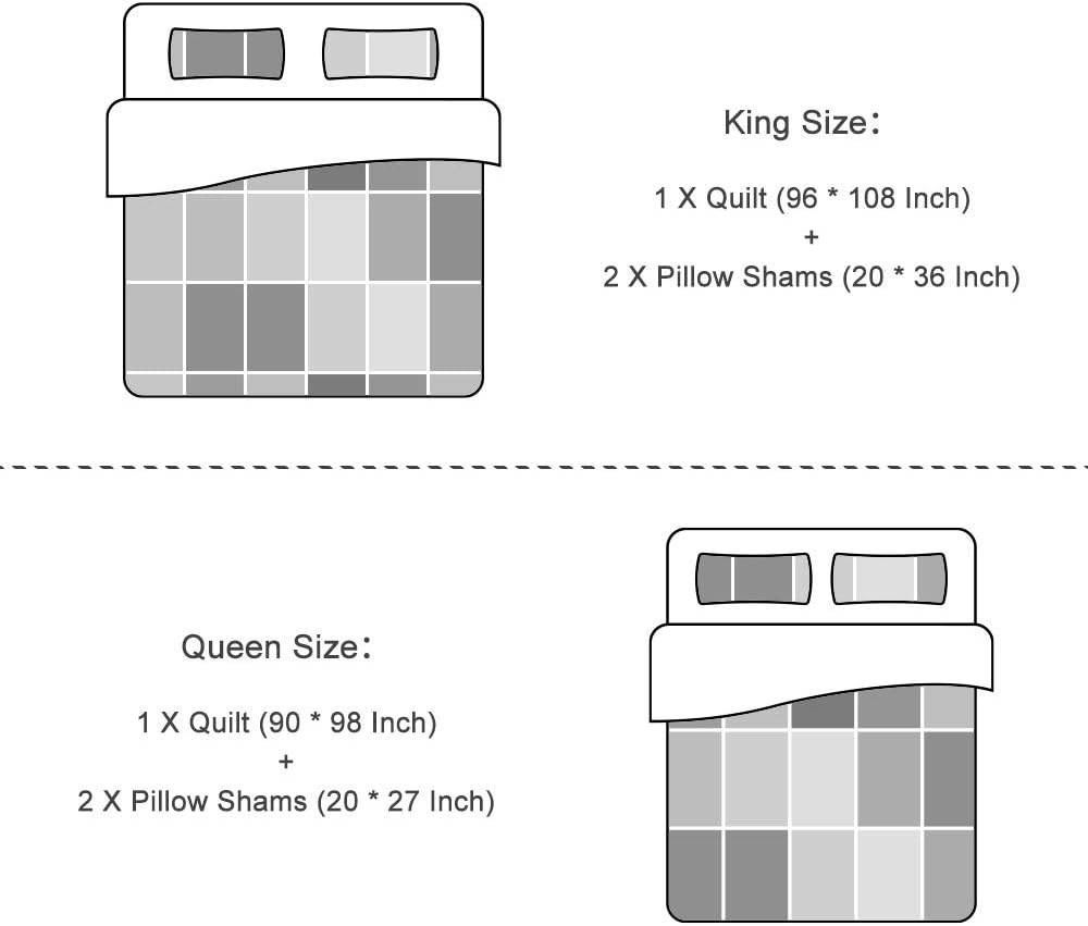 Travan 3-Piece Quilt Set for Queen Size Bed