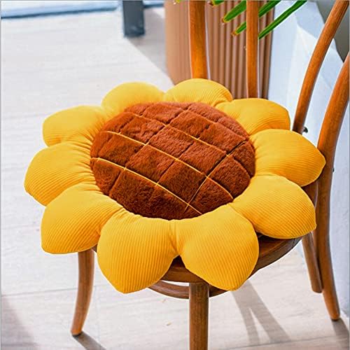 LEVINIS Yellow Sunflower Reversible Throw Pillow