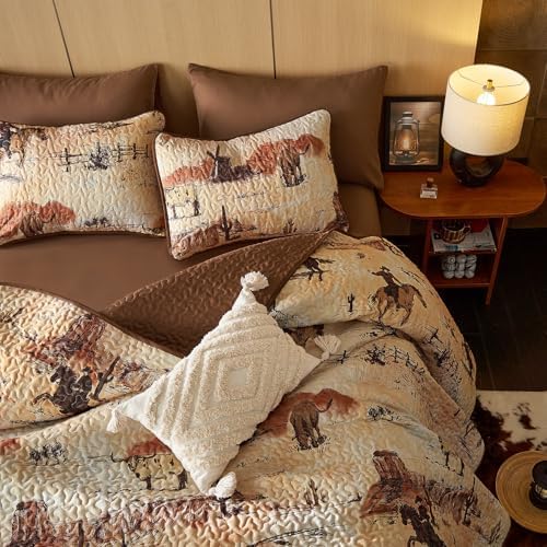 Wake In Cloud Western Quilt Set - King 3-Piece