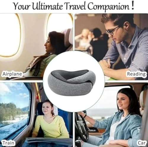 Qderbm Pilohug Travel Pillow - 360 Memory Foam Neck Support