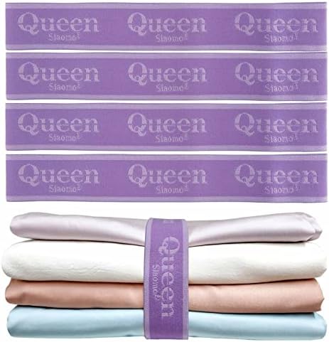 Siaomo Bed Sheet Organizer Bands - 4PCs Queen Size Purple