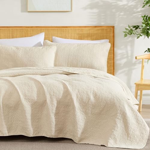 HLCME Lorenzo - 3 Piece Quilt Set Full Queen Size Beige