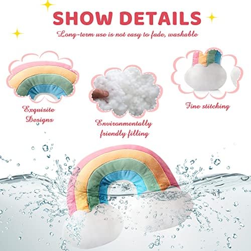 Queekay 3 Pcs Moon Star Cloud Plush Pillows