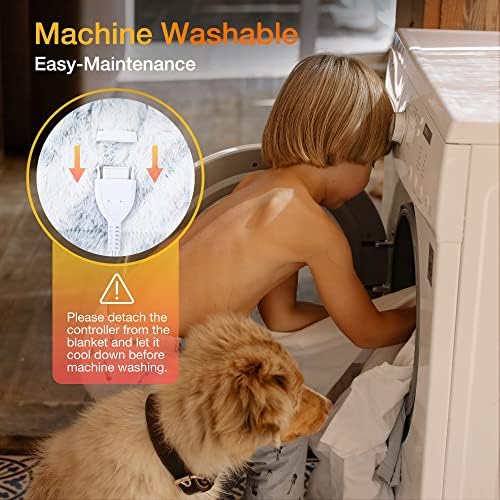 WOOMER Heated Blanket Twin Size 84x90 Fast Heating with 10 Levels