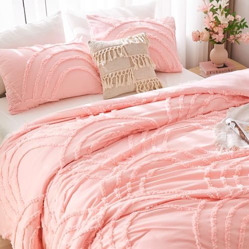 ENJOHOS Pink TwinTwin XL Comforter Set with Rainbow Design 1