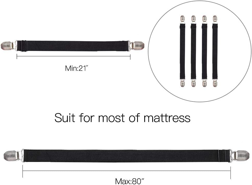 Goodtimes Adjustable Bed Sheet Clips for Mattress Sofa Recliner