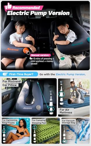 Mixtrend Travel Pillow Inflatable for Kids Adults Neck Head Support